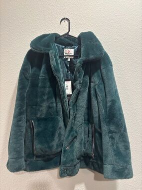 Urban Republic Teal Faux Fur Coat